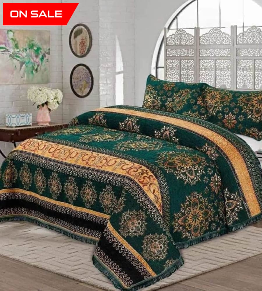 Bridal Velvet Jaccard Bed Sheet Set 4 Pcs Design Ak02 Sheets