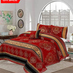 Bridal Velvet Jaccard Bed Sheet Set 4 Pcs Design Ak03 Sheets