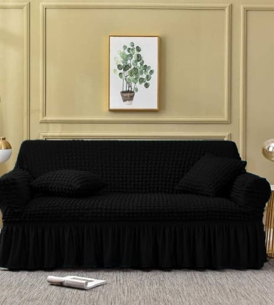 Bubble Mesh Quilted Sofa Cover﹙Black﹚ Quilts & Comforters