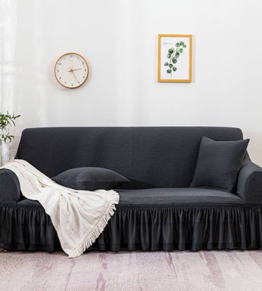 Bubble Mesh Quilted Sofa Cover﹙Black﹚ Quilts & Comforters