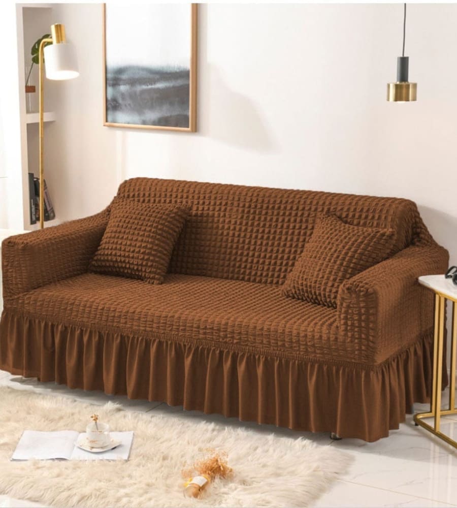 Bubble Mesh Quilted Sofa Cover﹙Dark Brown ﹚ Quilts & Comforters