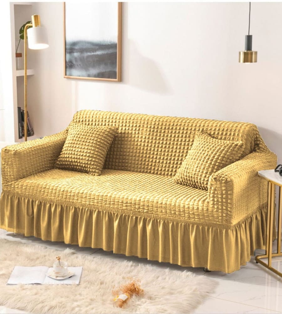 Bubble Mesh Quilted Sofa Cover﹙Golden ﹚ Quilts & Comforters