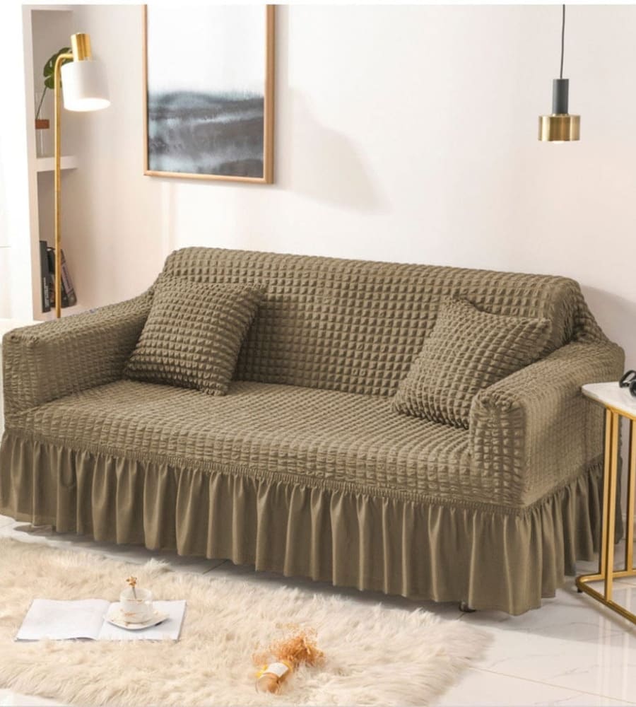 Bubble Mesh Quilted Sofa Cover﹙Light Brown ﹚ Quilts & Comforters