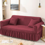 Bubble Mesh Quilted Sofa Cover﹙Maroon ﹚ Quilts & Comforters