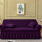 Bubble Mesh Quilted Sofa Cover﹙Purple ﹚ Quilts & Comforters
