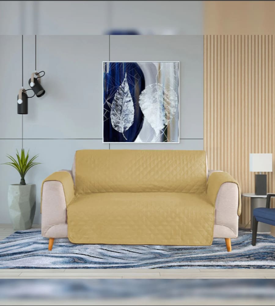 Cotton Quilted Sofa Cover﹙ Beige ﹚ Quilts & Comforters