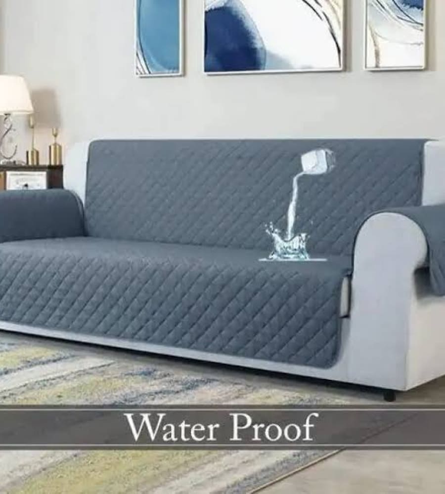 Waterproof Cotton Quilted Sofa Cover ﹙ Grey ﹚ Quilts & Comforters