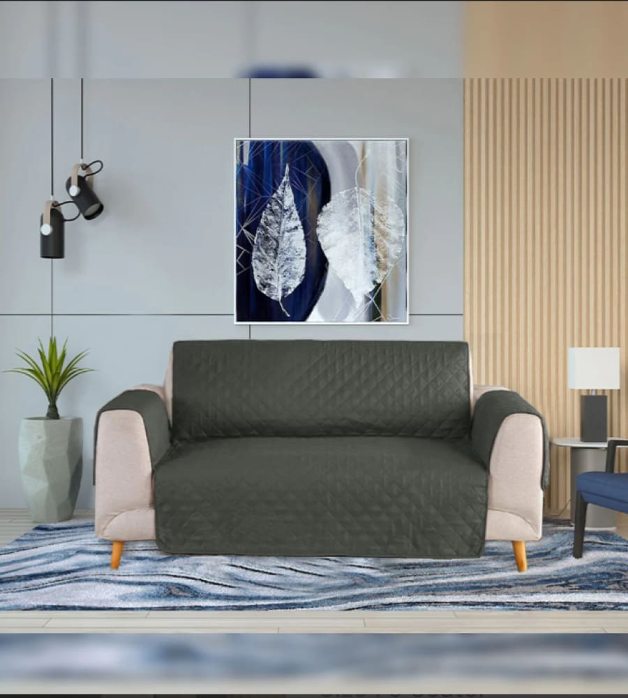 Cotton Quilted Sofa Cover﹙ Grey ﹚ Quilts & Comforters