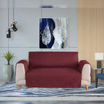 Cotton Quilted Sofa Cover ﹙ Maroon ﹚ Quilts & Comforters