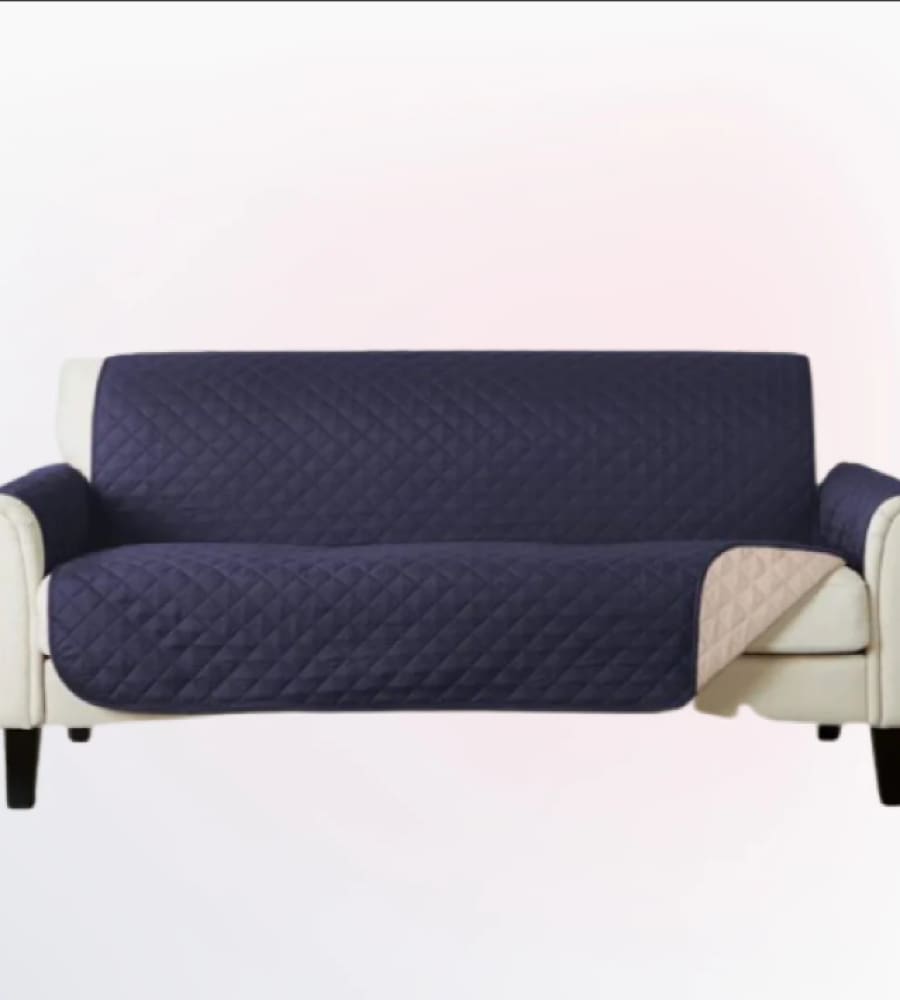Cotton Quilted Sofa Cover﹙ Navy Blue ﹚ Quilts & Comforters