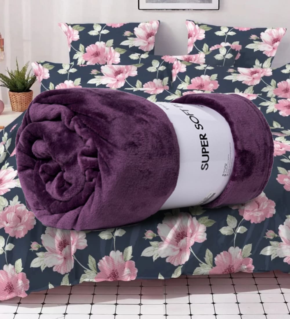 Plum Microfiber Plush Blanket Quilts & Comforters