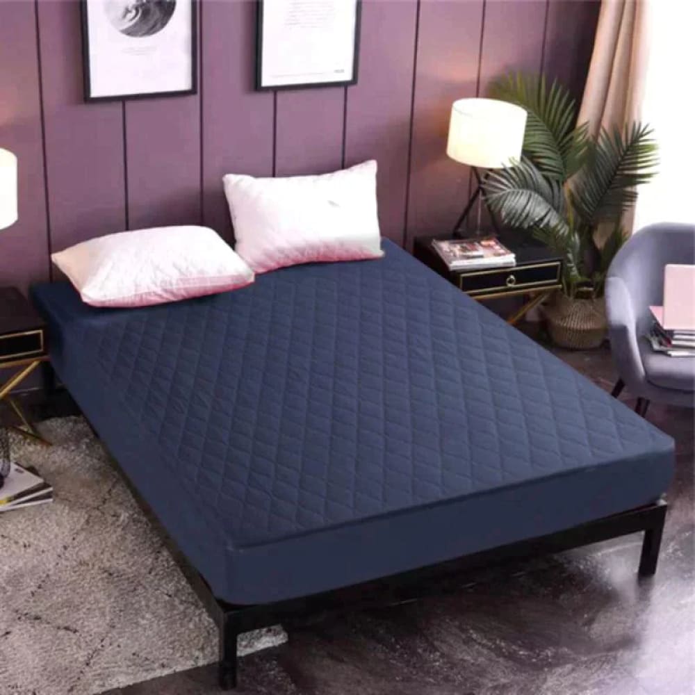 Qulited Water Proof Mattress Protector (Blue) Bed Sheets
