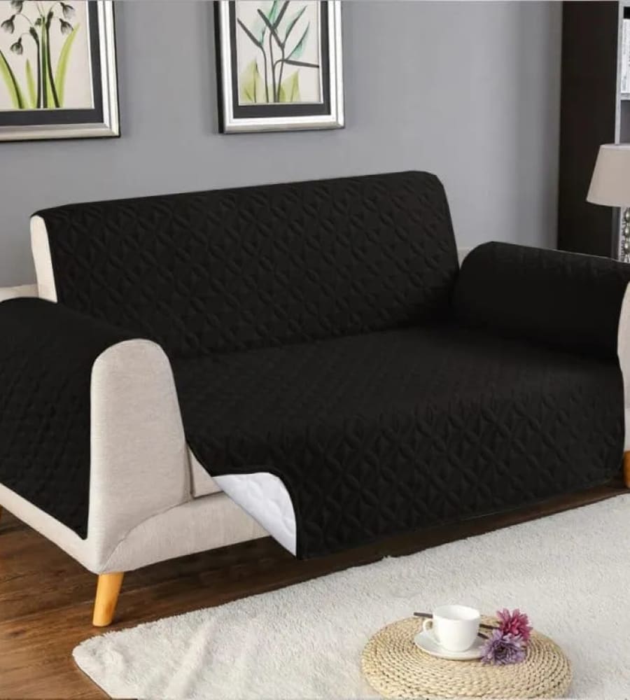 Ultrasonic Cotton Quilted Sofa Cover﹙ Black﹚ Quilts & Comforters
