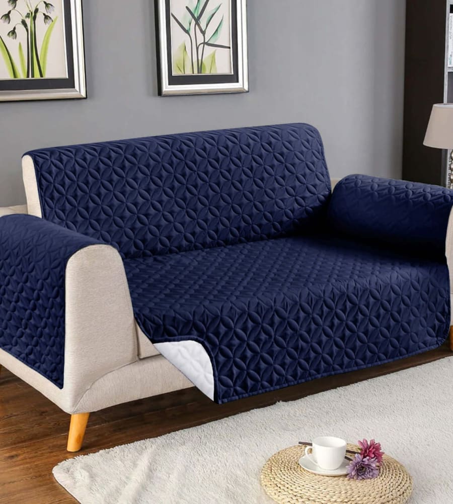 Ultrasonic Cotton Quilted Sofa Cover﹙ Blue﹚ Quilts & Comforters