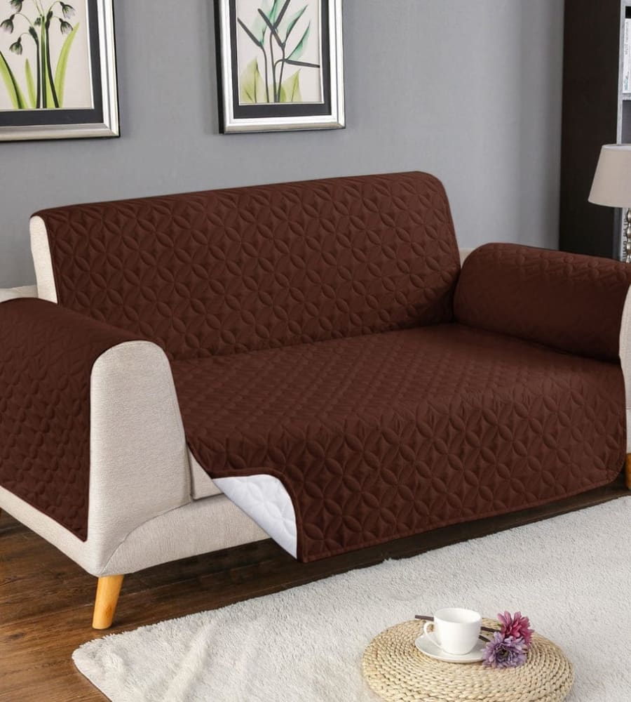 Ultrasonic Cotton Quilted Sofa Cover﹙ Brown﹚ Quilts & Comforters