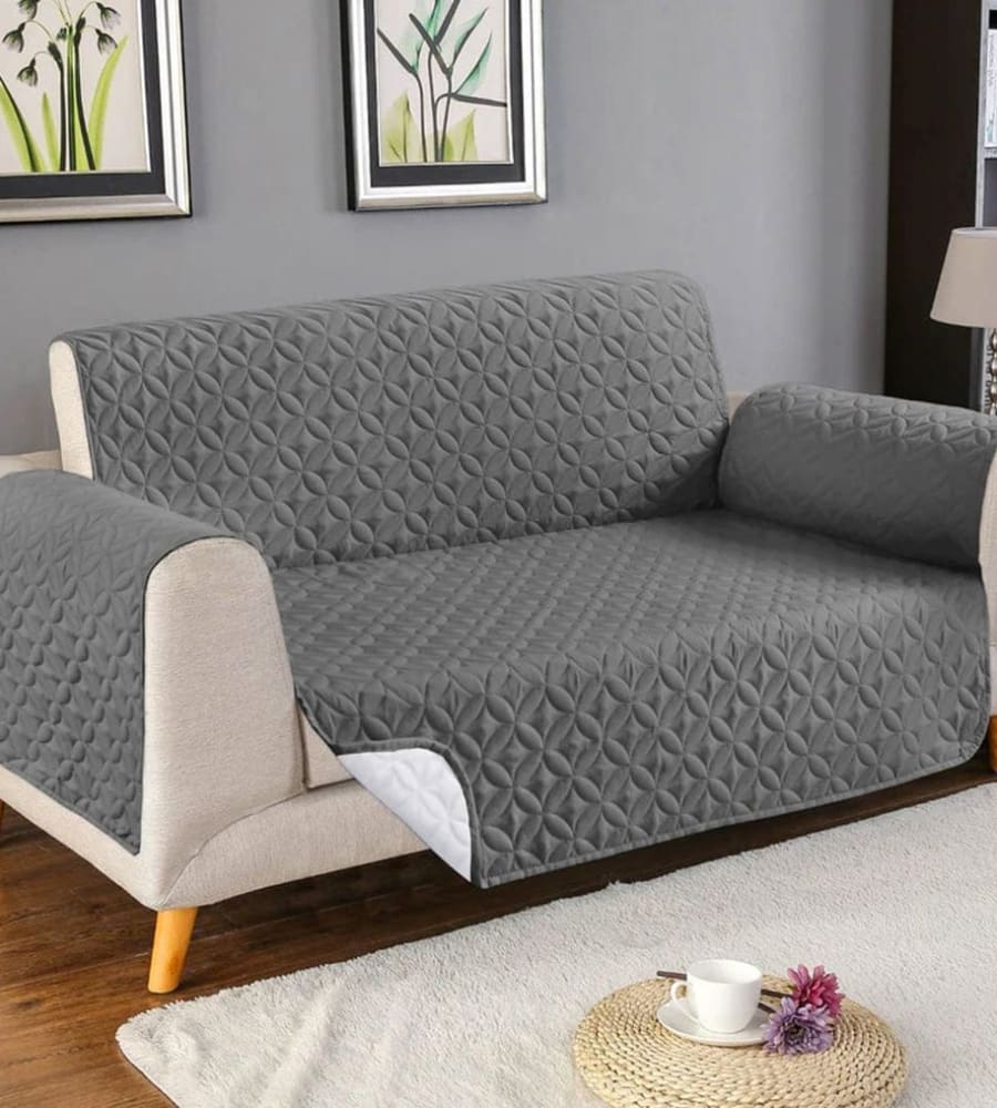 Ultrasonic Cotton Quilted Sofa Cover﹙ Grey﹚ Quilts & Comforters