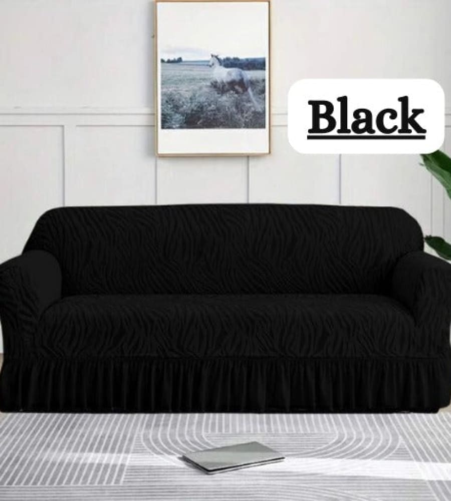 Zebra Style Velvet Sofa Cover﹙ Black ﹚ Quilts & Comforters
