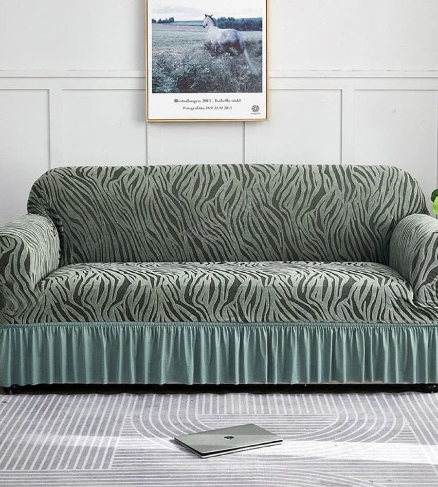 Zebra Style Velvet Sofa Cover﹙ Light Grey ﹚ Quilts & Comforters